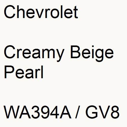 Chevrolet, Creamy Beige Pearl, WA394A / GV8.